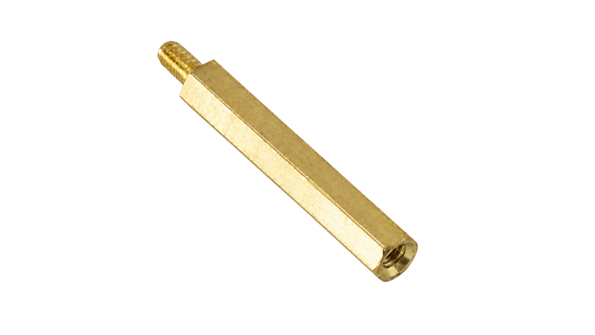 Brass male-female hex PCB standoff
