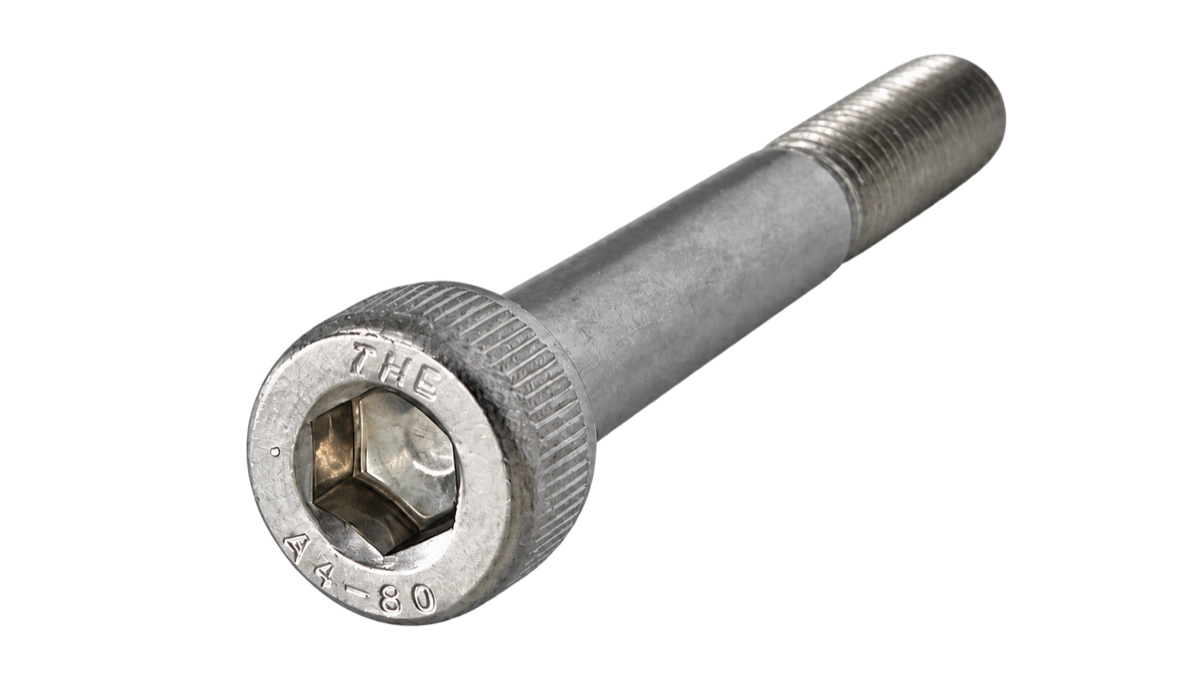 A4-80 stainless steel socket head cap screw with internal hex drive