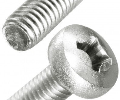 M4 x 6mm Pan Head Phillips Screw, Stainless Steel 304 — representative A2/304 stainless steel Phillips pan head product photograph