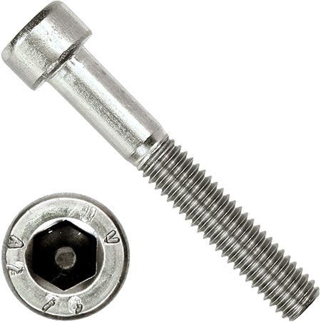 M1.6 x 25mm Socket Head Cap Screw, Stainless Steel 304 — representative A2/304 stainless steel socket head cap screw product photograph