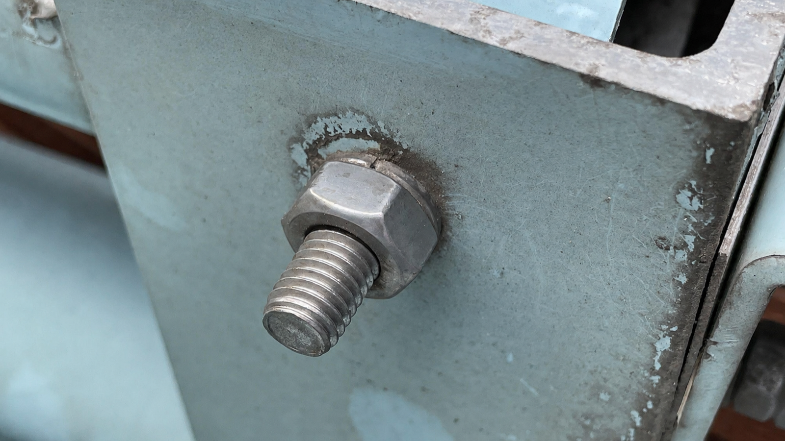 M2 stainless steel 304 hex nut installed on a threaded stud, representative application