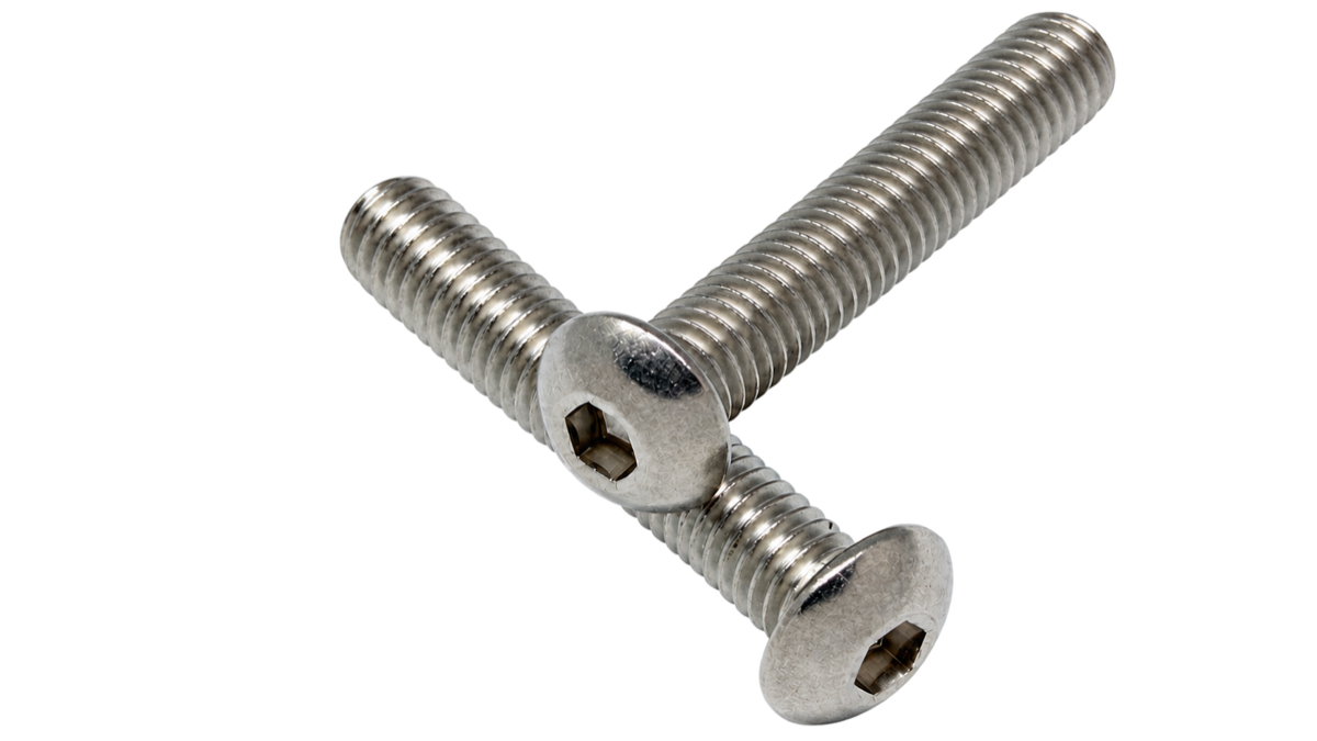 Stainless steel button head socket screws with internal hex drives